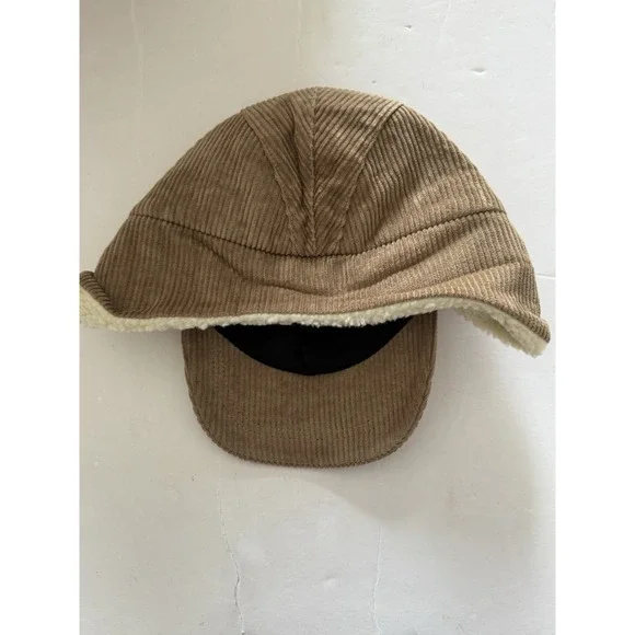 Paul Smith Men's Medium Light Brown Corduroy Winter Trapper Hat